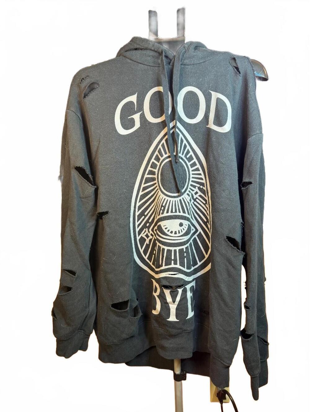 Vintage Hot Topic Sz XL Distressed hoodie hoody ouija mystical magic gothic